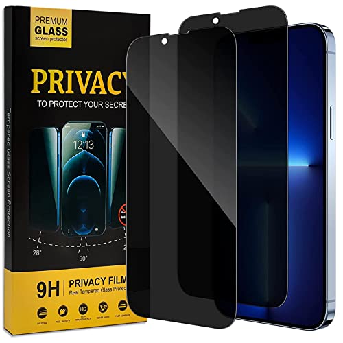 Verco Sichtschutz Full Screen Privacy Glas für iPhone 13 Pro Max Panzer Schutz Glas Folie Anti-Spy Schutzfolie, 2 Stück von Verco