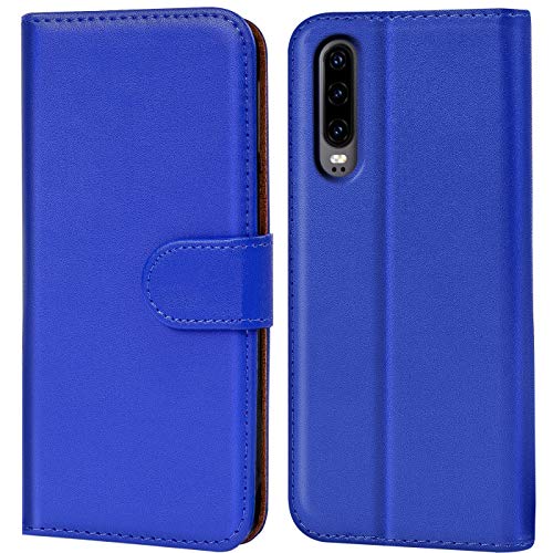 Verco kompatibel mit P30 Hülle, Handyhülle für Huawei P30 Tasche PU Leder Booklet Flip Case - Blau von Verco