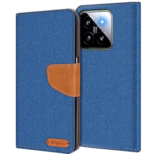 Verco kompatibel mit Xiaomi 14 Hülle, Schutzhülle für Xiaomi 14 5G Tasche Denim Textil Book Case Flip Case Klapphülle, Blau Verco kompatibel mit Xiaomi 14 Hülle, Schutzhülle für Xiaomi 14 5G Tasche Denim Textil Book Case Flip Case Klapphülle, Blau von Verco