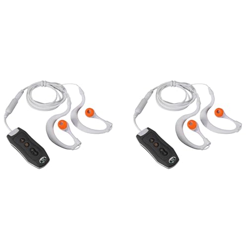 Vereen 2X MP3 Musik Abspieler mit Bluetooth und Unterwasser Kopfhörer für Schwimmen Runden Wasser Sport Kurzes Kabel 4GB-Schwarz von Vereen