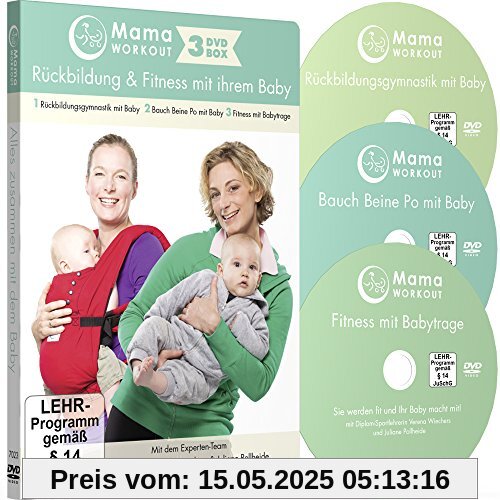 MamaWORKOUT - Rückbildung & Fitness mit Ihrem Baby - 3-DVD-Box zum Sparpreis ++ 1. Rückbildungsgymnastik mit Baby ++ 2. Bauch Beine Po mit Baby ++ 3. ... mit Babytrage ++ von Expertin Verena Wiechers MamaWORKOUT - Rückbildung & Fitness mit Ihrem Baby - 3-DVD-Box zum Sparpreis ++ 1. Rückbildungsgymnastik mit Baby ++ 2. Bauch Beine Po mit Baby ++ 3. ... mit Babytrage ++ von Expertin Verena Wiechers von Verena Wiechers