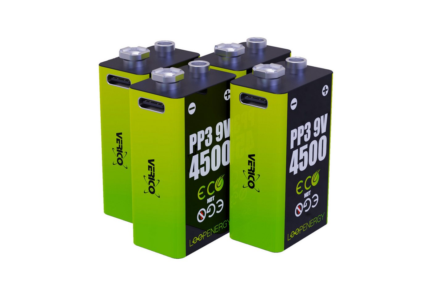 Verico VERICO Li-Ion-Akku Loop Energy 9 V- Block, 4er Akku-Set Verico VERICO Li-Ion-Akku Loop Energy 9 V- Block, 4er Akku-Set von Verico