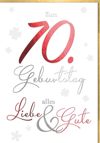 Verlag Dominique A4 Maxi Geburtstagskarte XXL 70. Geburtstag Kleeblätter - mit Umschlag von Verlag Dominique