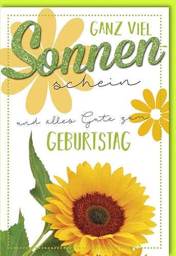 Verlag Dominique Geburtstagskarte Applikation und Glitzerlack Spruch Sonnenschein - mit Umschlag von Verlag Dominique