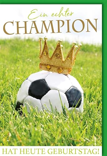 Verlag Dominique Geburtstagskarte Spruch Fußball mit Krone - mit Umschlag von Verlag Dominique