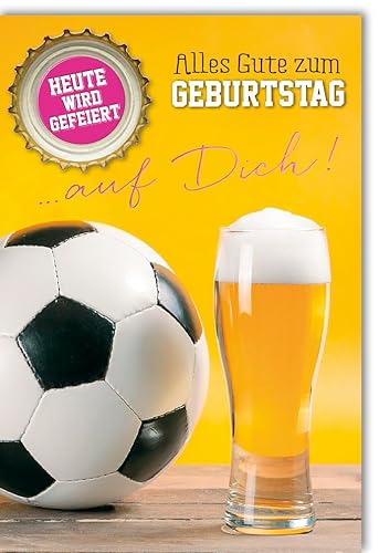 Verlag Dominique Geburtstagskarte Spruch Fußball und Bier - mit Umschlag von Verlag Dominique