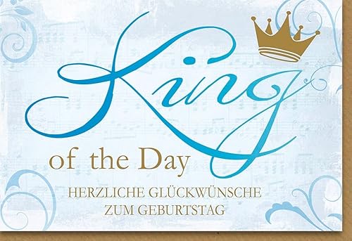 Verlag Dominique Geburtstagskarte für Männer King of the Day - mit Umschlag von Verlag Dominique