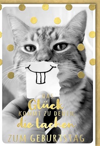 Verlag Dominique Geburtstagskarte lustig Katze mit gezeichnetem Zahn - mit Umschlag von Verlag Dominique