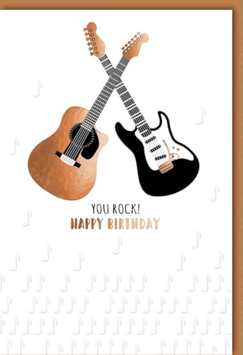 Verlag Dominique Glückwunschkarte Geburtstag Hobby Gitarren gekreuzt - mit Umschlag von Verlag Dominique