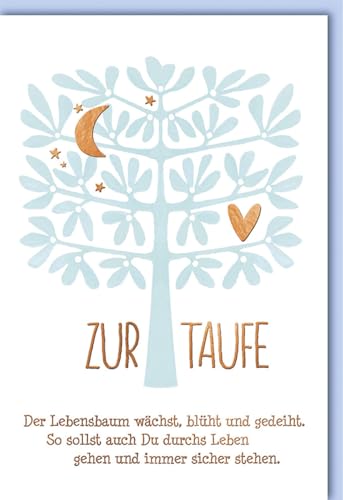 Verlag Dominique Glückwunschkarte zur Taufe Der Lebensbaum wächst, blüht und gedeiht - mit Umschlag von Verlag Dominique