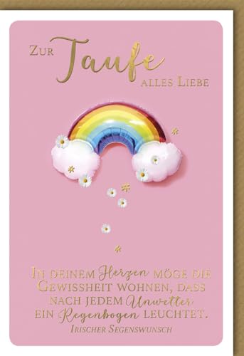 Verlag Dominique Glückwunschkarte zur Taufe Mädchen Ein Regenbogen leuchtet rosa - mit Umschlag von Verlag Dominique