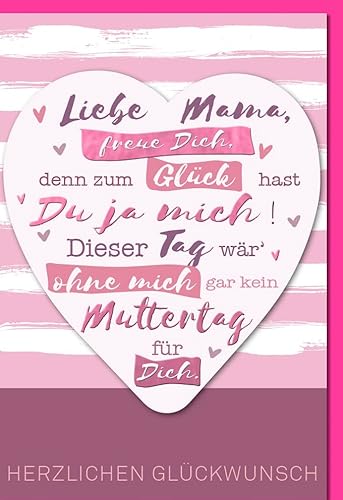 Verlag Dominique Grußkarte Muttertagskarte Liebe Mama freue Dich - mit Umschlag von Verlag Dominique