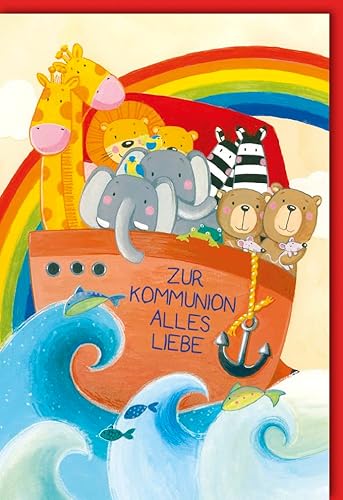 Verlag Dominique Karte Glückwunsch Kommunion Boot Tiere Meer - mit Umschlag von Verlag Dominique