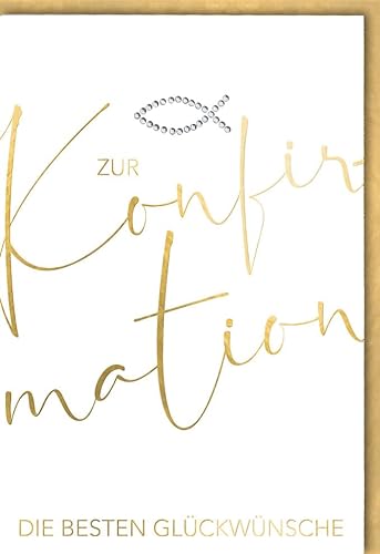 Verlag Dominique Karte Konfirmation Naturkarton Applikation Folienprägung gold - mit Umschlag von Verlag Dominique