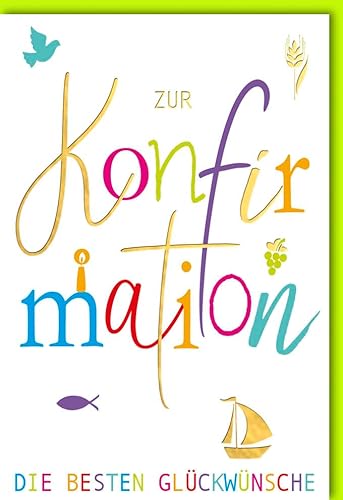 Verlag Dominique Konfirmationskarte Bunte Buchstaben - mit Umschlag von Verlag Dominique