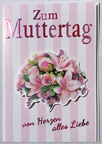 Verlag Dominique Muttertagskarte Alles Liebe rosa Blumenbouquet von Verlag Dominique