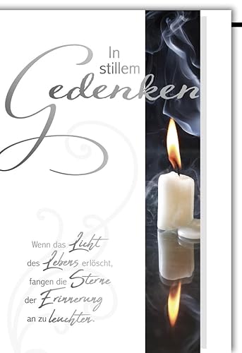 Verlag Dominique Trauerkarten - In stillem Gedenken Beileidskarte mit Kerzenmotiv und tröstendem Spruch, hochwertiges Design für aufrichtige Anteilnahme - mit Umschlag von Verlag Dominique
