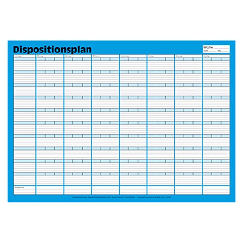 Wochen-Dispositionsplan Block mit 30 Blatt auf Kartonunterlage DIN A2 quer für 10 Fahrzeuge pro Woche von Verlag Heinrich Vogel