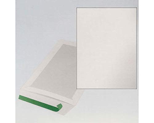 100 Stk. Papprückwandtaschen Kartonrückwandtaschen B4 250x353mm, weiß / Format: B4 Verschluss: Haftklebend OHNE Fenster Mit stabiler Papprückwand von Verpackungsteam