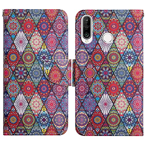 Verpotex Kompatibel mit Huawei P30 Lite Hülle, Premium Handyhülle Lederhülle Leder Klappbar Flip Case Magnet Wallet Kartenfach Klapphülle Schutzhülle Hülle Holster Huawei P30 Lite (Kaleidoskop) von Verpotex
