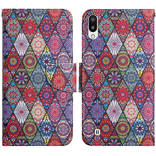 Verpotex Kompatibel mit Samsung Galaxy A10/M10 Hülle, Handyhülle Samsung A10/M10 Hülle Lederhülle Leder Klappbar Case Tasche Magnet Kartenfach Klapphülle Schutzhülle Samsung A10/M10 (Kaleidoskop) von Verpotex