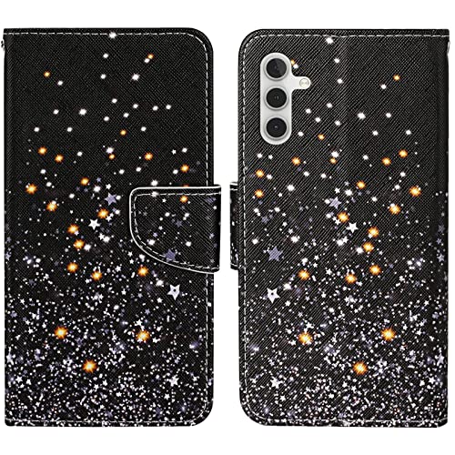 Verpotex Kompatibel mit Samsung Galaxy A14 5G Hülle, Handyhülle Samsung A14 5G Hülle Lederhülle Leder Klappbar Flip Case Tasche Magnet Kartenfach Klapphülle Schutzhülle Samsung A14 5G (Stern) von Verpotex