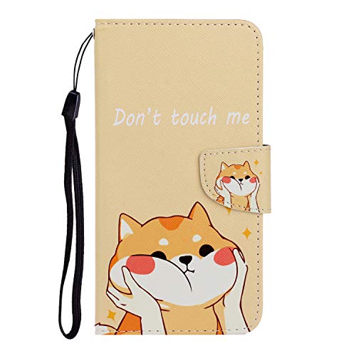 Verpotex Kompatibel mit Samsung Galaxy A15 Hülle, Handyhülle Lederhülle Leder Klappbar Flip Case Tasche Magnet Wallet Kartenfach Klapphülle Schutzhülle Hülle Samsung A15 (Shiba Inu) von Verpotex