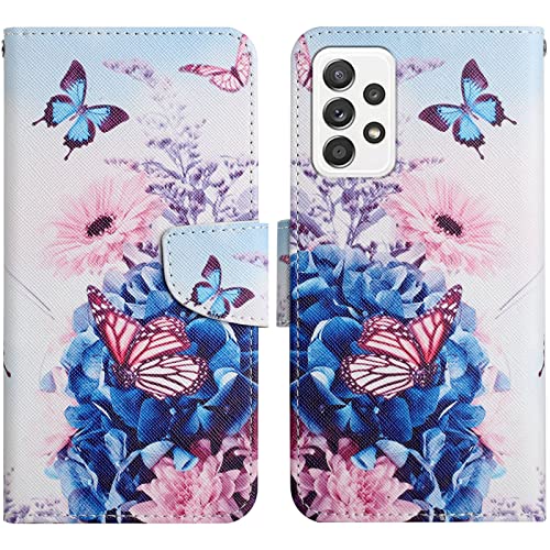 Verpotex Kompatibel mit Samsung Galaxy A32 4G Hülle, Handyhülle Samsung A32 4G Hülle Lederhülle Leder Klappbar Flip Case Tasche Magnet Kartenfach Klapphülle Schutzhülle Samsung A32 4G(Schmetterling 1) von Verpotex