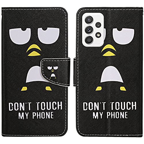 Verpotex Kompatibel mit Samsung Galaxy A32 4G Hülle, Handyhülle Samsung A32 4G Hülle Lederhülle Leder Klappbar Flip Case Tasche Magnet Kartenfach Klapphülle Schutzhülle Samsung A32 4G (Pinguin) von Verpotex