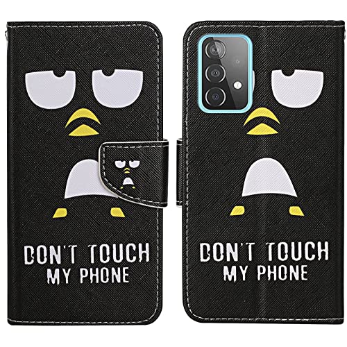 Verpotex Kompatibel mit Samsung Galaxy A33 5G Hülle, Handyhülle Samsung A33 5G Hülle Lederhülle Leder Klappbar Flip Case Tasche Magnet Kartenfach Klapphülle Schutzhülle Samsung A33 5G (Pinguin) von Verpotex