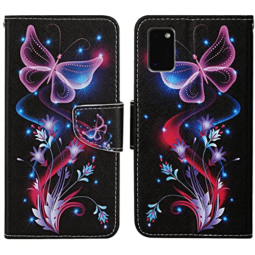 Verpotex Kompatibel mit Samsung Galaxy A41 Hülle, Handyhülle Samsung A41 Hülle Premium Lederhülle Leder Klappbar Flip Case Tasche Magnet Kartenfach Klapphülle Schutzhülle Samsung A41 (Schmetterling 3) von Verpotex