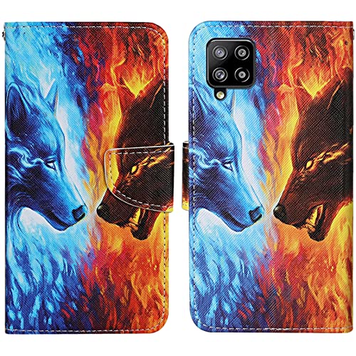 Verpotex Kompatibel mit Samsung Galaxy A42 5G Hülle, Handyhülle Samsung A42 5G Hülle Lederhülle Leder Klappbar Flip Case Tasche Magnet Kartenfach Klapphülle Schutzhülle Samsung A42 5G (Wolf) von Verpotex