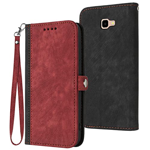 Verpotex Kompatibel mit Samsung Galaxy A5 2017 / A520 Hülle, Premium Leder PU Handyhülle Flip Wallet Case Tasche mit [Kartenfach] [Stand Funktion] Schutzhülle für Samsung Galaxy A5 2017 / A520 (Rot) von Verpotex