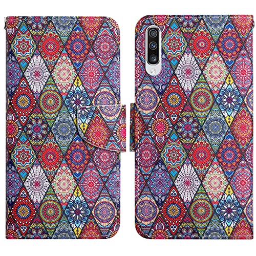 Verpotex Kompatibel mit Samsung Galaxy A50/A30S/A50S Hülle, Handyhülle Samsung A50/A30S/A50S Hülle Lederhülle Leder Klappbar Flip Case Tasche Magnet Kartenfach Klapphülle Schutzhülle (Kaleidoskop) von Verpotex