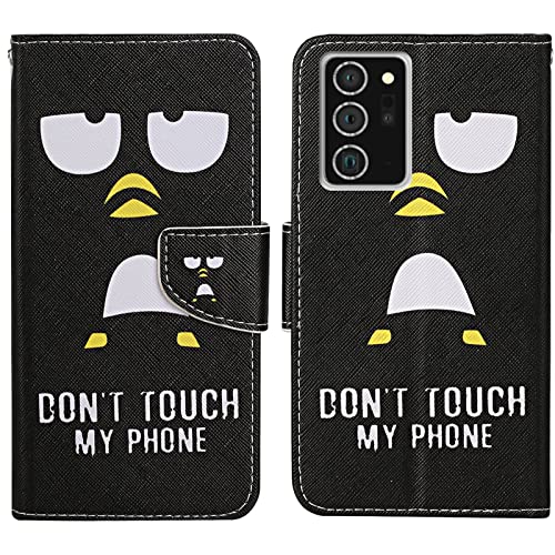 Verpotex Kompatibel mit Samsung Galaxy Note 20 Hülle, Handyhülle Samsung Note 20 Hülle Lederhülle Leder Klappbar Flip Case Tasche Magnet Kartenfach Klapphülle Schutzhülle Samsung Note 20 (Pinguin) von Verpotex