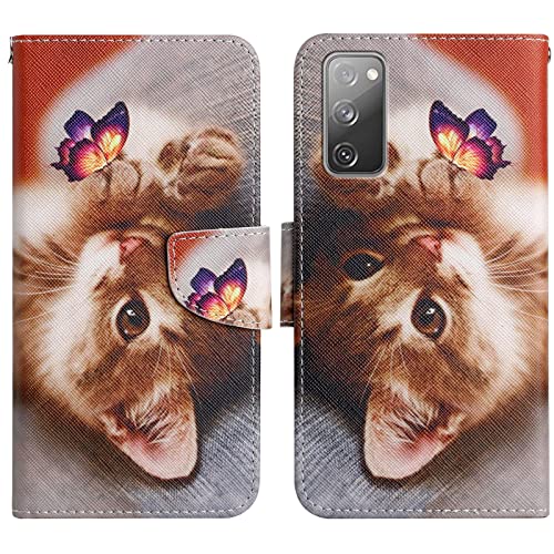 Verpotex Kompatibel mit Samsung Galaxy S20 FE Hülle, Handyhülle Samsung S20 FE Hülle Lederhülle Leder Klappbar Flip Case Tasche Magnet Kartenfach Klapphülle Schutzhülle Samsung S20 FE (Kat 1) von Verpotex
