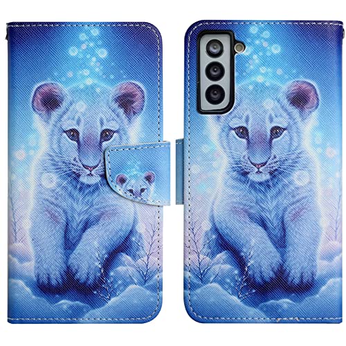 Verpotex Kompatibel mit Samsung Galaxy S21 Hülle, Handyhülle Samsung S21 Hülle Premium Lederhülle Leder Klappbar Flip Case Tasche Magnet Kartenfach Klapphülle Schutzhülle Samsung S21 (Leopard) von Verpotex