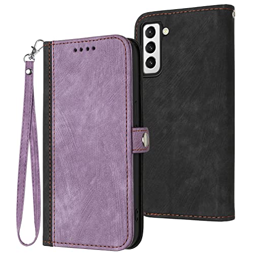 Verpotex Kompatibel mit Samsung Galaxy S21 Plus Hülle, Premium Leder PU Handyhülle Flip Wallet Case Tasche mit [Kartenfach] [Stand Funktion] Magnetverschluss Schutzhülle für Samsung S21 Plus (Lila) von Verpotex
