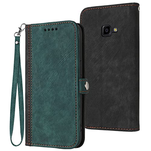 Verpotex Kompatibel mit Samsung Galaxy Xcover 4S / Xcover 4 Hülle, Premium Leder PU Handyhülle Flip Wallet Case Tasche mit [Kartenfach] [Stand Funktion] Schutzhülle für Samsung Xcover 4S/ 4 (Grün) von Verpotex