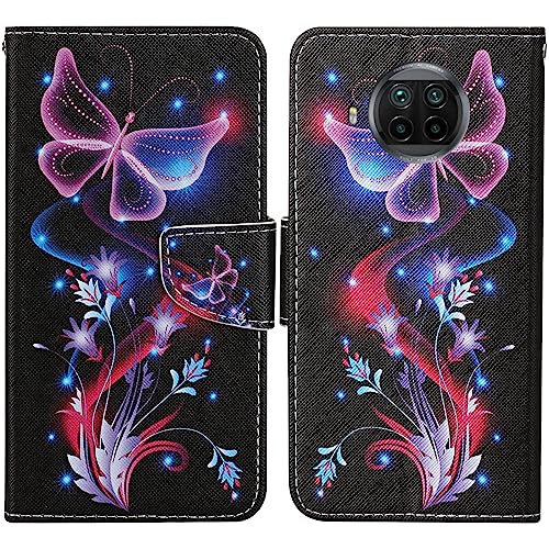 Verpotex Kompatibel mit Xiaomi Mi 10T Lite 5G Hülle, Premium Handyhülle Lederhülle Leder Klappbar Flip Case Magnet Wallet Kartenfach Klapphülle Schutzhülle Hülle Xiaomi Mi 10T Lite 5G(Schmetterling 3) von Verpotex