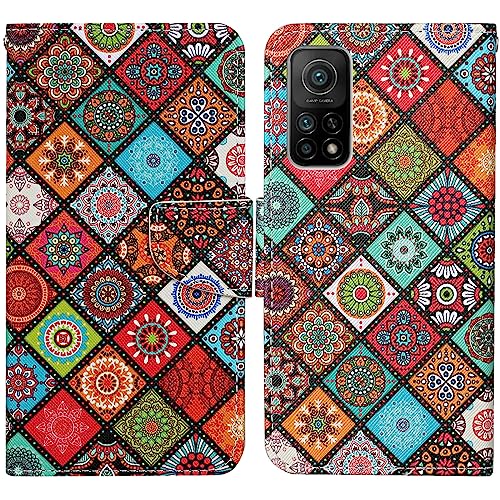Verpotex Kompatibel mit Xiaomi Mi 10T Pro 5G / Mi 10T 5G Hülle, Premium Handyhülle Lederhülle Leder Klappbar Flip Case Tasche Magnet Wallet Kartenfach Klapphülle Schutzhülle Hülle (Ethnisch) von Verpotex
