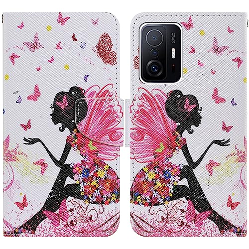 Verpotex Kompatibel mit Xiaomi Mi 11T 5G/11T Pro 5G Hülle, Handyhülle Lederhülle Leder Klappbar Flip Case Magnet Wallet Kartenfach Klapphülle Schutzhülle Hülle Xiaomi Mi 11T 5G/11T Pro 5G (Mädchen) von Verpotex
