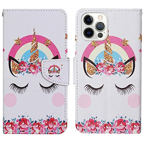 Verpotex Kompatibel mit Xiaomi Redmi Note 10 Pro/Note 10 Pro Max Hülle, Premium Handyhülle Lederhülle Leder Klappbar Flip Case Tasche Magnet Wallet Kartenfach Klapphülle Schutzhülle Hülle (Einhorn) von Verpotex