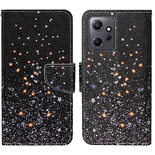 Verpotex Kompatibel mit Xiaomi Redmi Note 12 4G Hülle, Handyhülle Lederhülle Leder Klappbar Flip Case Tasche Magnet Wallet Kartenfach Klapphülle Schutzhülle Hülle Xiaomi Redmi Note 12 4G (Stern) von Verpotex