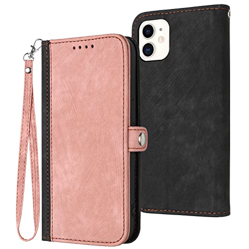 Verpotex Kompatibel mit iPhone 11 (6,1 Zoll) Hülle, Premium Leder PU Handyhülle Flip Wallet Case Tasche mit [Kartenfach] [Stand Funktion] Magnetverschluss Schutzhülle für iPhone 11 (Rosa) von Verpotex
