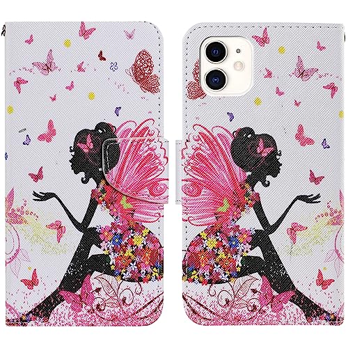 Verpotex Kompatibel mit iPhone 11 Hülle, Premium Handyhülle Lederhülle Leder Klappbar Flip Tasche Magnet Wallet Kartenfach Klapphülle Schutzhülle Hülle Holster iPhone 11 (6,1 Zoll) (Mädchen) von Verpotex