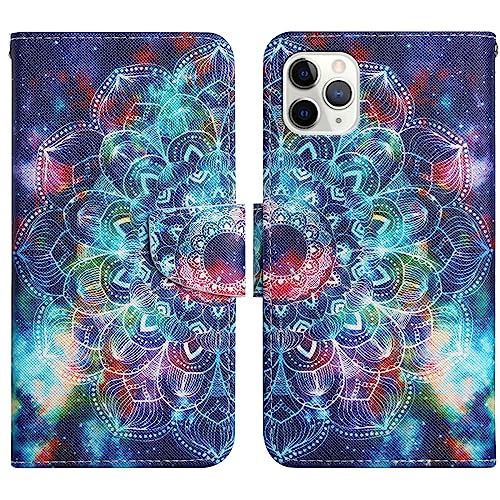 Verpotex Kompatibel mit iPhone 11 Pro Hülle, Premium Handyhülle Lederhülle Leder Klappbar Flip Tasche Magnet Wallet Kartenfach Klapphülle Schutzhülle Hülle iPhone 11 Pro (5,8 Zoll) (Mandala 1) von Verpotex