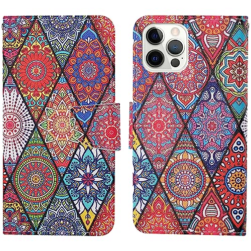 Verpotex Kompatibel mit iPhone 12/12 Pro Hülle, Handyhülle Lederhülle Leder Klappbar Flip Case Magnet Wallet Kartenfach Klapphülle Schutzhülle Hülle iPhone 12/12 Pro (6,1 Zoll) (Totem 1) von Verpotex