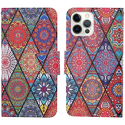 Verpotex Kompatibel mit iPhone 12 Pro Max Hülle, Handyhülle Lederhülle Leder Klappbar Flip Case Magnet Wallet Kartenfach Klapphülle Schutzhülle Hülle iPhone 12 Pro Max (6,7 Zoll) (Totem 1) von Verpotex