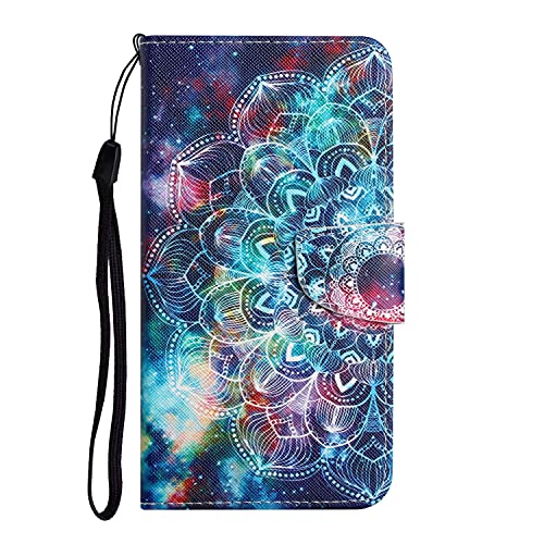 Verpotex Kompatibel mit iPhone 15 (6,1") Hülle, Handyhülle Lederhülle Leder Klappbar Flip Case Tasche Magnet Wallet Kartenfach Klapphülle Schutzhülle Hülle iPhone 15 (Mandala 1) von Verpotex